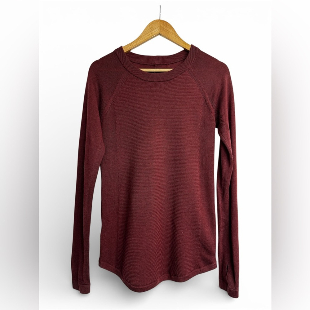 Lululemon Sit In Lotus Merino Wool Sweater Savannah Red Size Small